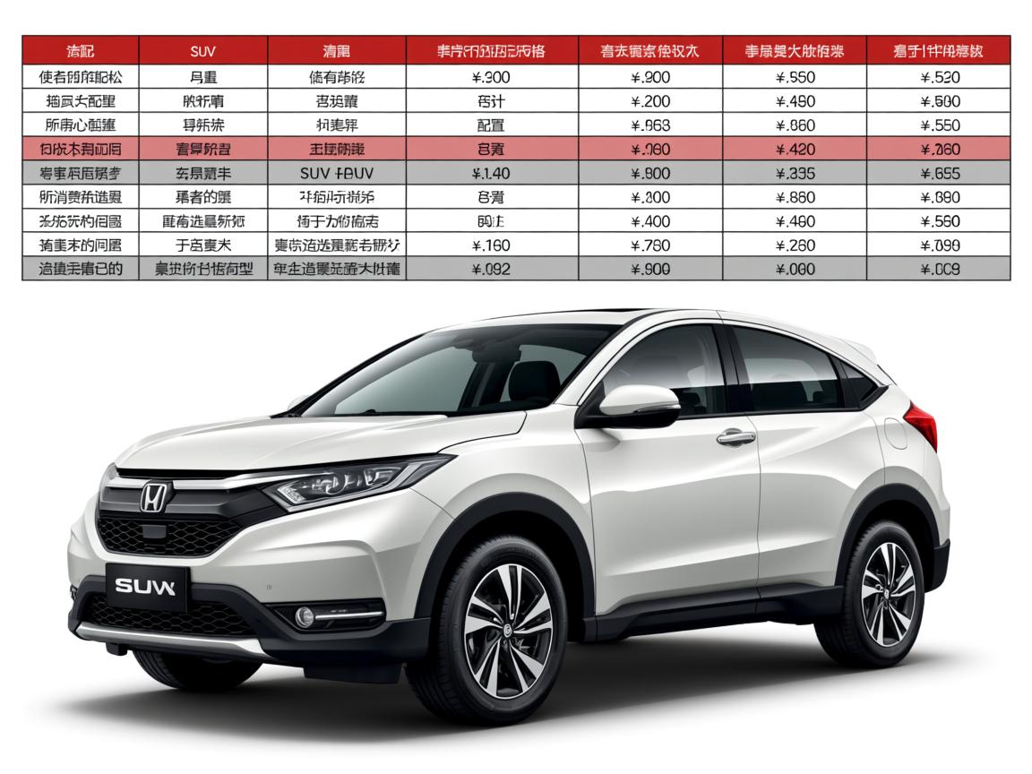 suv车型价格，广汽本田皓影suv车型价格
