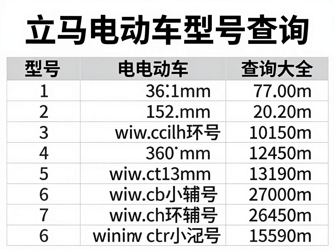 立马电动车型号查询，立马电动车型号查询大全