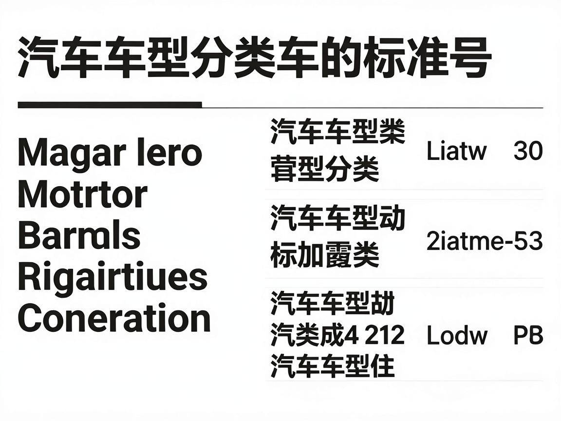 汽车车型分类，汽车车型分类的标准号